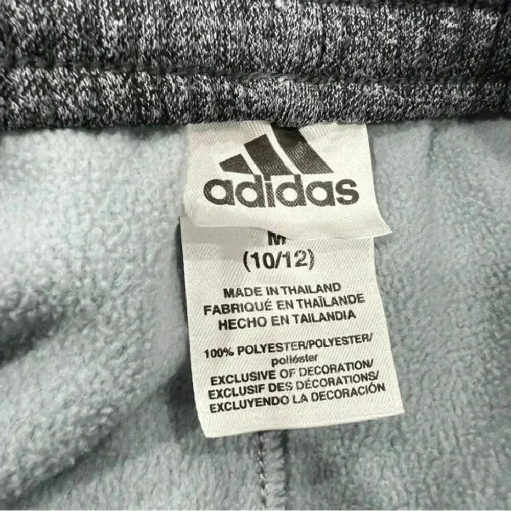 Adidas Boys Grey & Black Athletic Sweatpants Size 10/12